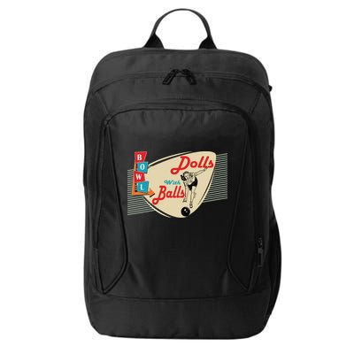 Womens Dolls With Balls Vintage Retro Matching Bowling Team City Backpack