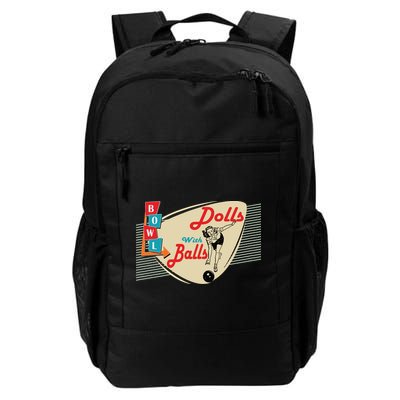 Womens Dolls With Balls Vintage Retro Matching Bowling Team Backpack
