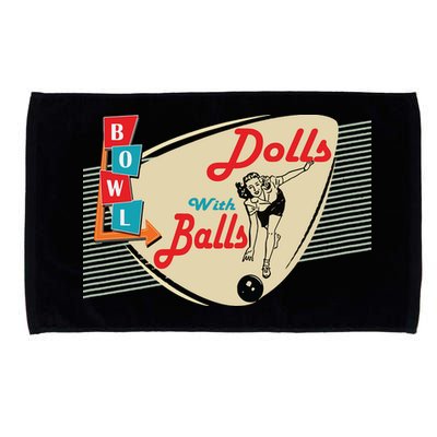 Womens Dolls With Balls Vintage Retro Matching Bowling Team Microfiber Hand Towel