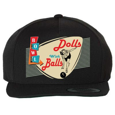 Womens Dolls With Balls Vintage Retro Matching Bowling Team Wool Snapback Cap
