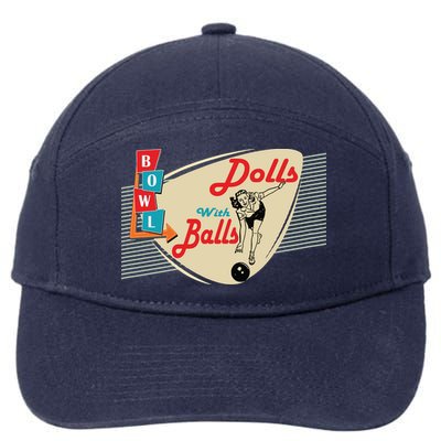 Womens Dolls With Balls Vintage Retro Matching Bowling Team 7-Panel Snapback Hat