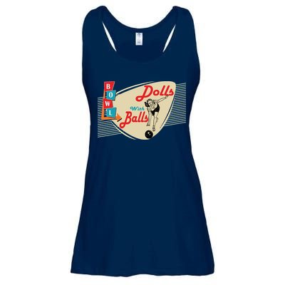 Womens Dolls With Balls Vintage Retro Matching Bowling Team Ladies Essential Flowy Tank