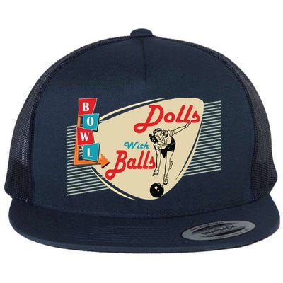 Womens Dolls With Balls Vintage Retro Matching Bowling Team Flatbill Hat