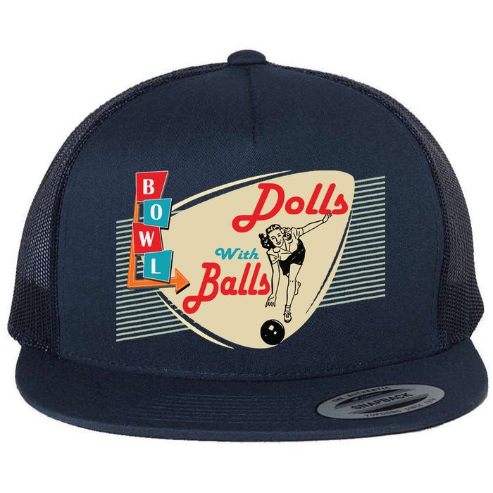 Womens Dolls With Balls Vintage Retro Matching Bowling Team Flatbill Hat