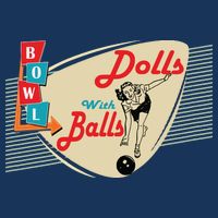 Womens Dolls With Balls Vintage Retro Matching Bowling Team Flatbill Hat