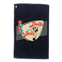 Womens Dolls With Balls Vintage Retro Matching Bowling Team Golf Towel