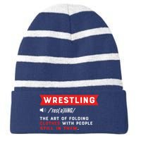 Wrestling Definition. Wrestler Striped Beanie with Solid Band