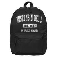 Wisconsin Dells Wisconsin Wi Vintage Established Sports 16 in Basic Backpack