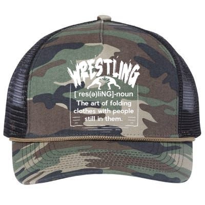 Wrestling Definition Retro Rope Trucker Hat Cap