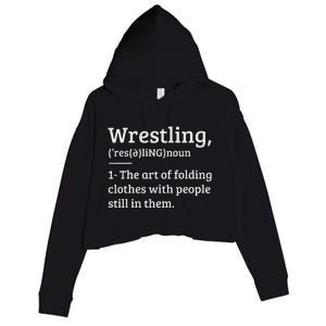 Wrestling Definition Wrestler Crop Fleece Hoodie