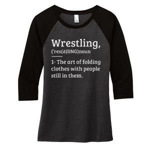 Wrestling Definition Wrestler Women's Tri-Blend 3/4-Sleeve Raglan Shirt