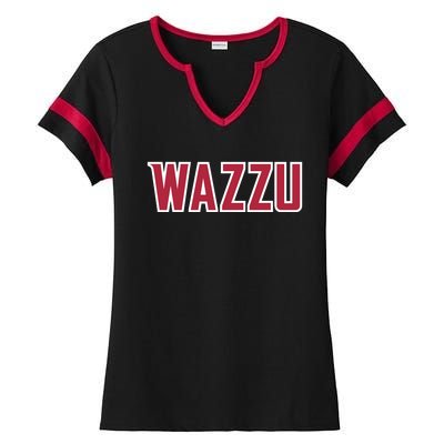 Wazzu Design Ladies Halftime Notch Neck Tee