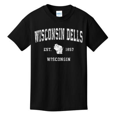 Wisconsin Dells Wisconsin Wi Vintage Athletic Sports Kids T-Shirt