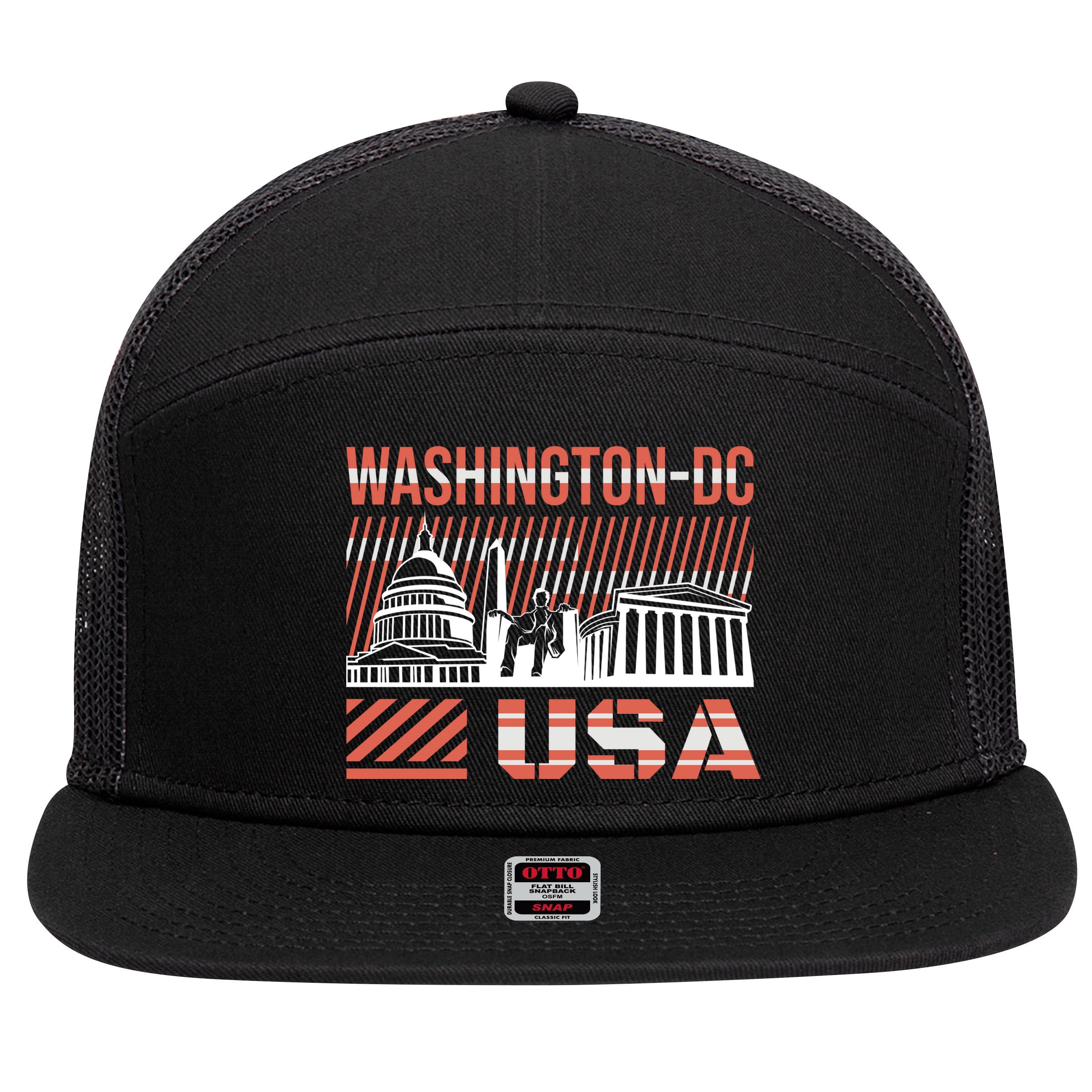 Washington DC 7 Panel Mesh Trucker Snapback Hat
