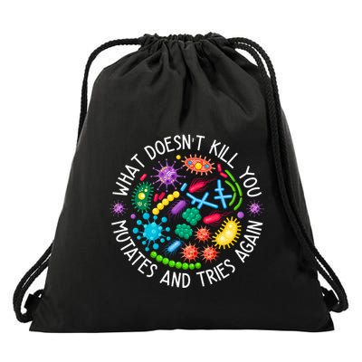 What DoesnT You Mutates And Tries Again Funny Biology Drawstring Bag