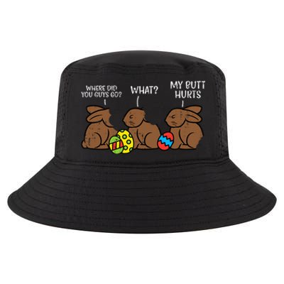 Where Did You Guys Go Chocolate Bunny Funny Easter Cool Comfort Performance Bucket Hat