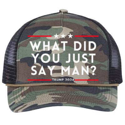 What Did You Just Say Man 2024 Election Presidential Debate Retro Rope Trucker Hat Cap