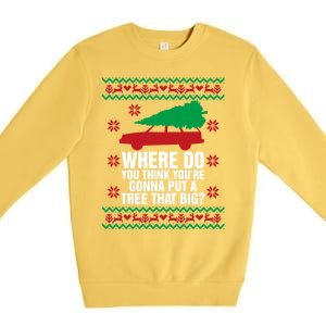 Where Do You Think YouRe Christmas Couple Matching Family Premium Crewneck Sweatshirt