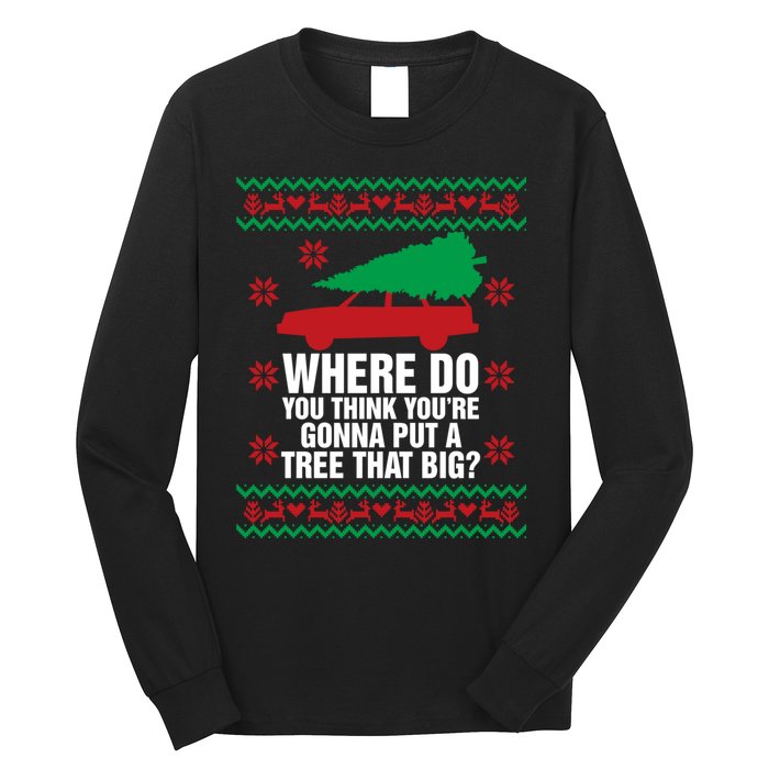 Where Do You Think YouRe Christmas Couple Matching Family Long Sleeve Shirt