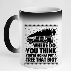 Where Do You Think Youre Gonna Put A Tree That Big Xmas Tree 11oz Black Color Changing Mug