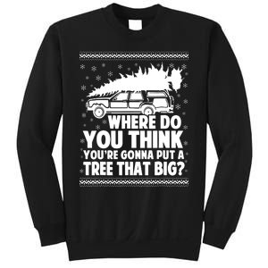 Where Do You Think Youre Gonna Put A Tree That Big Xmas Tree Sweatshirt