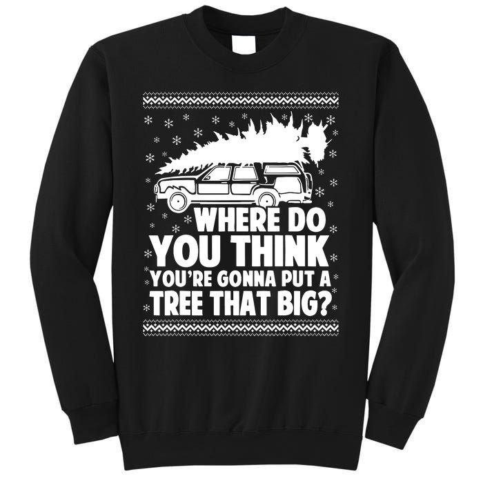 Where Do You Think Youre Gonna Put A Tree That Big Xmas Tree Sweatshirt