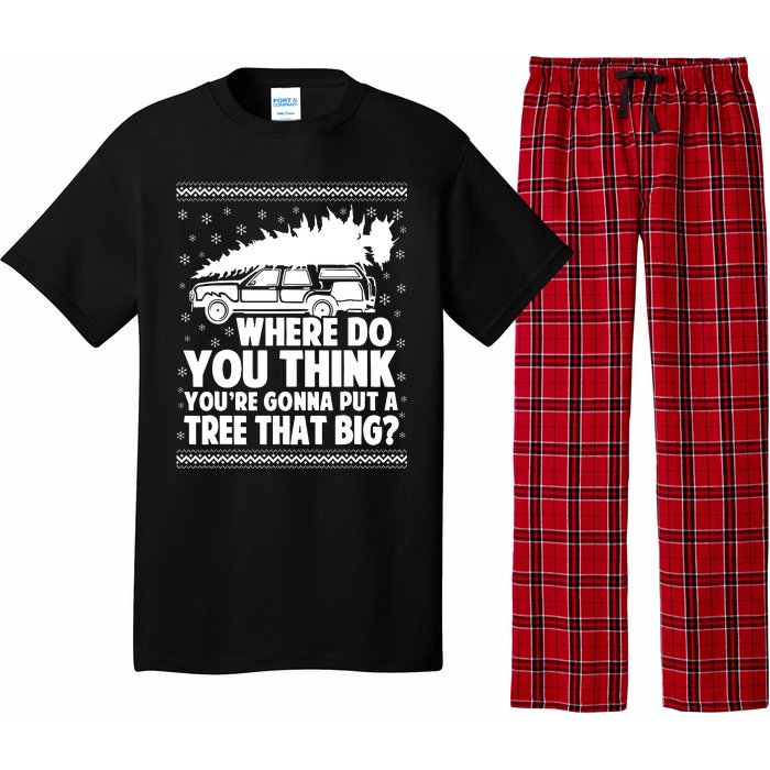 Where Do You Think Youre Gonna Put A Tree That Big Xmas Tree Pajama Set