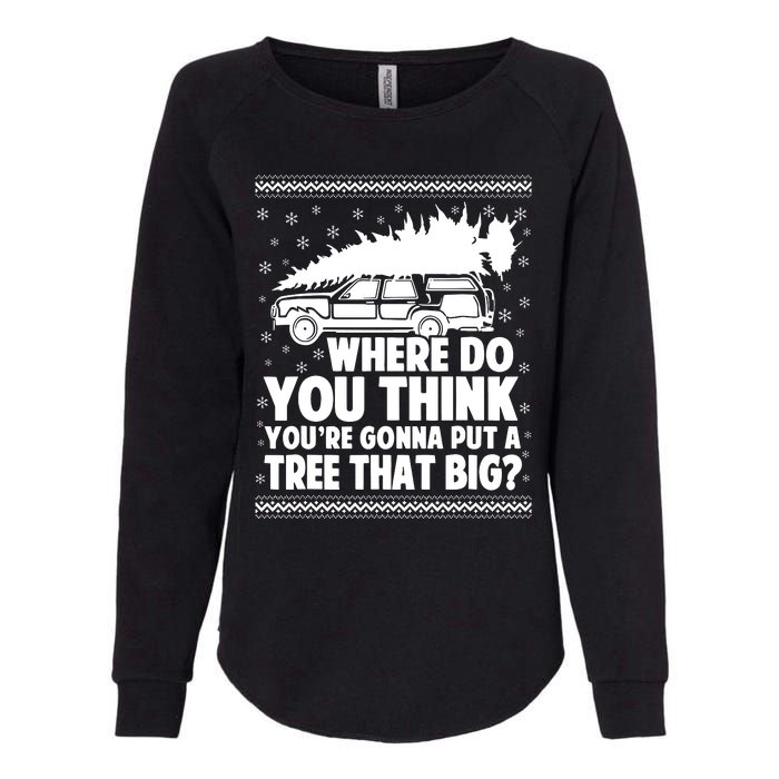 Where Do You Think Youre Gonna Put A Tree That Big Xmas Tree Womens California Wash Sweatshirt