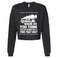 Where Do You Think Youre Gonna Put A Tree That Big Xmas Tree Cropped Pullover Crew