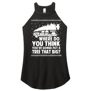 Where Do You Think Youre Gonna Put A Tree That Big Xmas Tree Women's Perfect Tri Rocker Tank