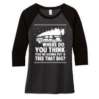 Where Do You Think Youre Gonna Put A Tree That Big Xmas Tree Women's Tri-Blend 3/4-Sleeve Raglan Shirt