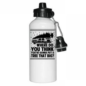 Where Do You Think Youre Gonna Put A Tree That Big Xmas Tree Aluminum Water Bottle