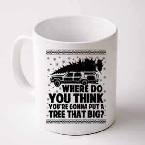 Where Do You Think Youre Gonna Put A Tree That Big Xmas Tree Coffee Mug