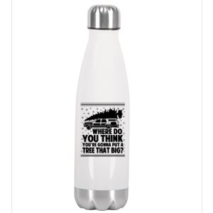 Where Do You Think Youre Gonna Put A Tree That Big Xmas Tree Stainless Steel Insulated Water Bottle