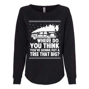 Where Do You Think Youre Gonna Put A Tree That Big Xmas Tree  Womens California Wash Sweatshirt