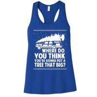 Where Do You Think Youre Gonna Put A Tree That Big Xmas Tree  Women's Racerback Tank