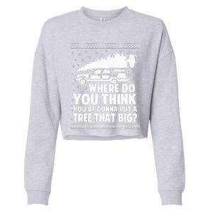 Where Do You Think Youre Gonna Put A Tree That Big Xmas Tree  Cropped Pullover Crew