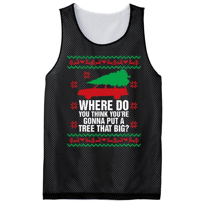 Where Do You Think YouRe Christmas Couple Matching Family Mesh Reversible Basketball Jersey Tank