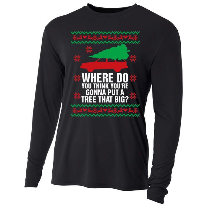 Where Do You Think YouRe Christmas Couple Matching Family Cooling Performance Long Sleeve Crew