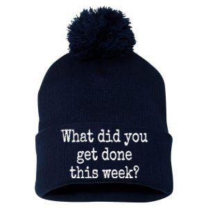 What Did You Get Done This Week Doge Dept Of Gov Efficiency Pom Pom 12in Knit Beanie