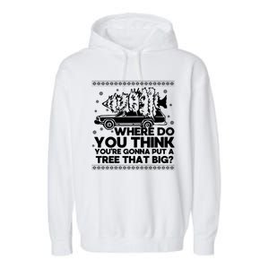 Where Do You Think YouRe Christmas Couple Matching Family Garment-Dyed Fleece Hoodie