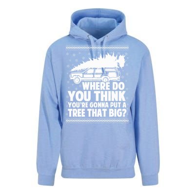 Where Do You Think Youre Gonna Put A Tree That Big Xmas Tree  Unisex Surf Hoodie