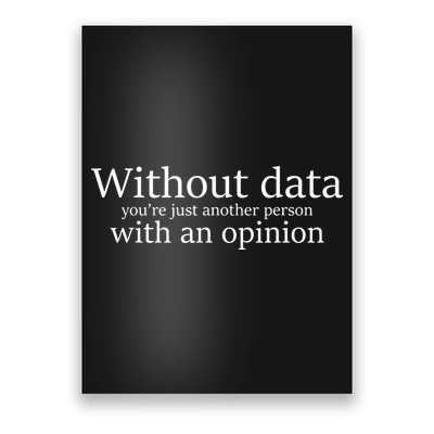 Without Data Youre Just Another Person With An Opinion Poster