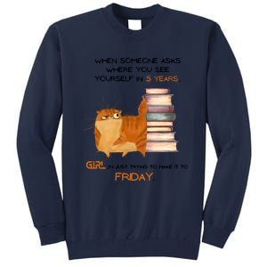 Where Do You See Yourself In 5 Years Funny Cat Tall Sweatshirt