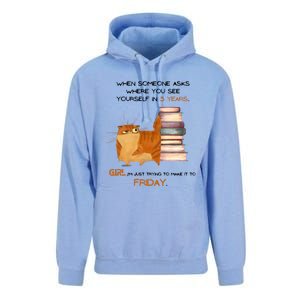 Where Do You See Yourself In 5 Years Funny Cat Unisex Surf Hoodie