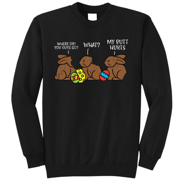 Where Did You Guys Go Chocolate Bunny Funny Easter Sweatshirt