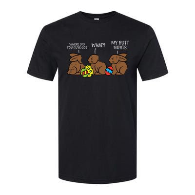 Where Did You Guys Go Chocolate Bunny Funny Easter Softstyle CVC T-Shirt