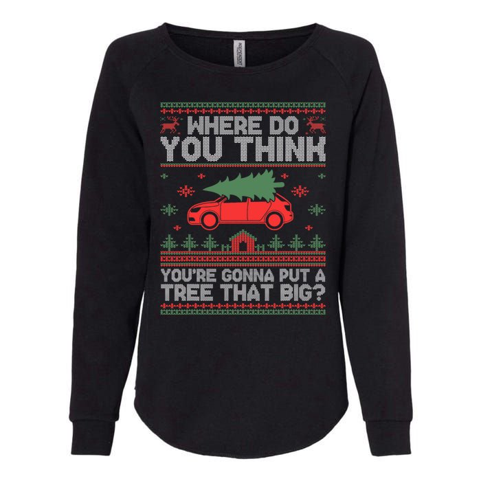 Where Do You Think YouRe Gonna Put Tree That Big Christmas Womens California Wash Sweatshirt