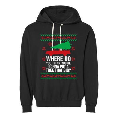 Where Do You Think You're Christmas Couple Matching Family  Garment-Dyed Fleece Hoodie