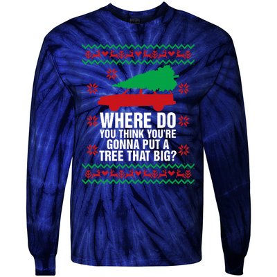 Where Do You Think You're Christmas Couple Matching Family  Tie-Dye Long Sleeve Shirt